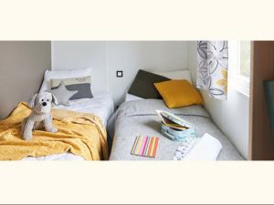 Schlafzimmer 2 Einzelbetten mobilheim 4 Personen